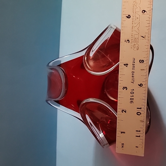 Art Glass Deep Red Cranberry Heavy Beautiful!! - Picture 6 of 6